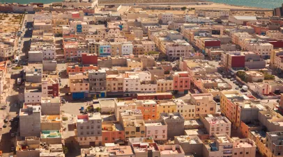 Aerial view of Dakhla, Western Sahara
