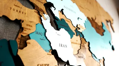 Wooden map of the Middle East