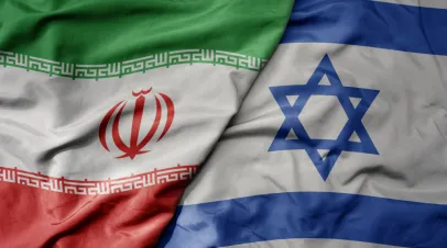 flags of israel and iran
