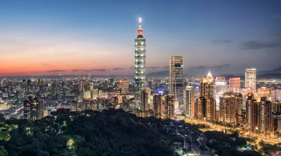 Skyline of Taipei at sunrise