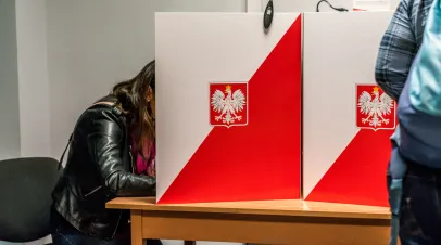 Voting station in poland