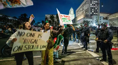 Protestors in LA