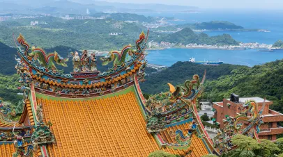 Roof of a tradition Taiwanese temple