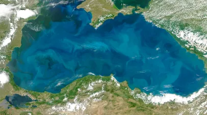 Satellite view of the black sea