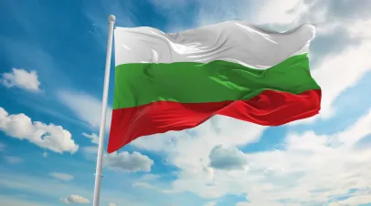 Large Bulgaria flag waving in the wind
