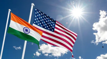 US and India Flags