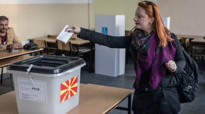 Woman and ballot