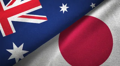 Australia Japan Flags