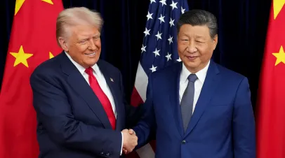 Trump and Xi shaking hands