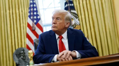 US President Donald Trump in the Oval Office