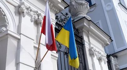 Poland and Ukraine flags