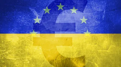 Ukrainian Flag with Euros