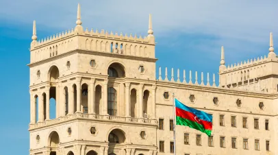 photo of flag and building