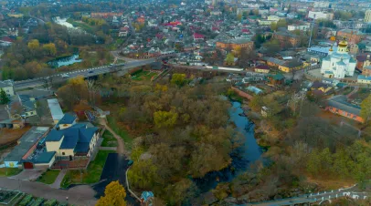 Ukrainian city, birds view