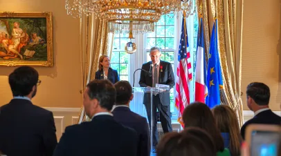 Alexandra De Hoop Scheffer at the French Ambassador's residence