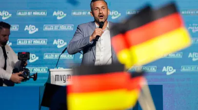 AfD lead candidate Ulrich Siegmund of the far-right Alternative for Germany (AfD) political party