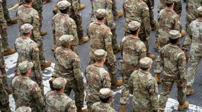 14 June 2025, Washington DC - US Army 250th Anniversary. Capital City Parade. Troops in Uniform. American Patriotism. Army Legacy. National Celebration. United States Army 250. USA Army Display.