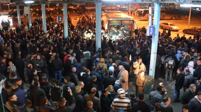 Bus station in Pristina, Kosovo, 2015