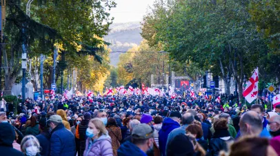 Georgian protests in front of the Parliament of Georgia