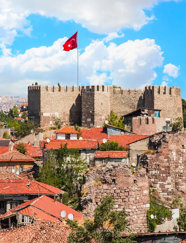 View of Ankara castle and interior of the castle,