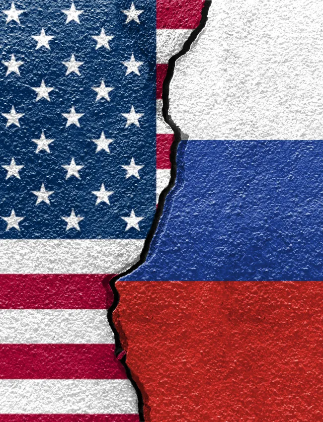 U.S. and Russian Flags