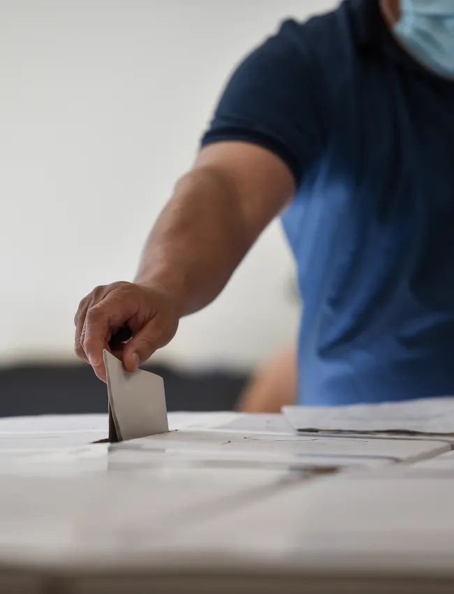 Person casting a vote