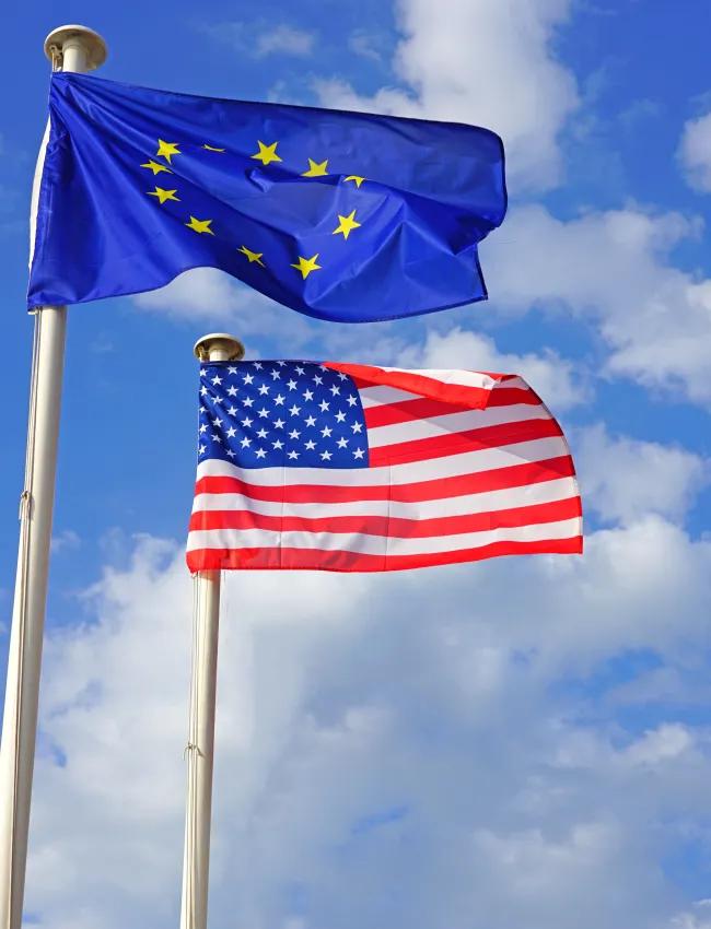 EU and US flags