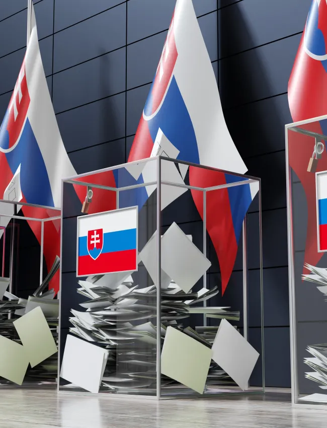 Ballot boxes with Slovakian flagd