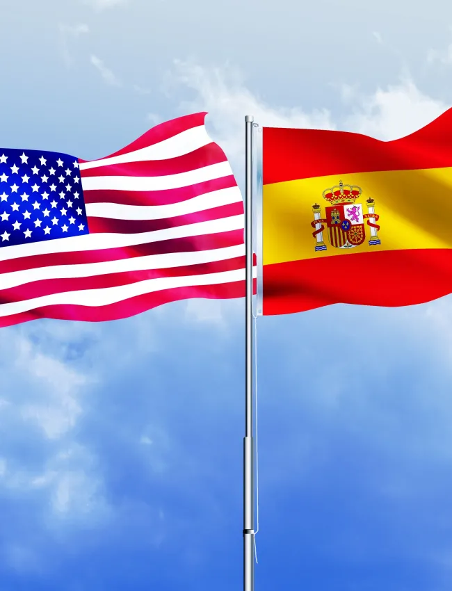 US and Spain Flags