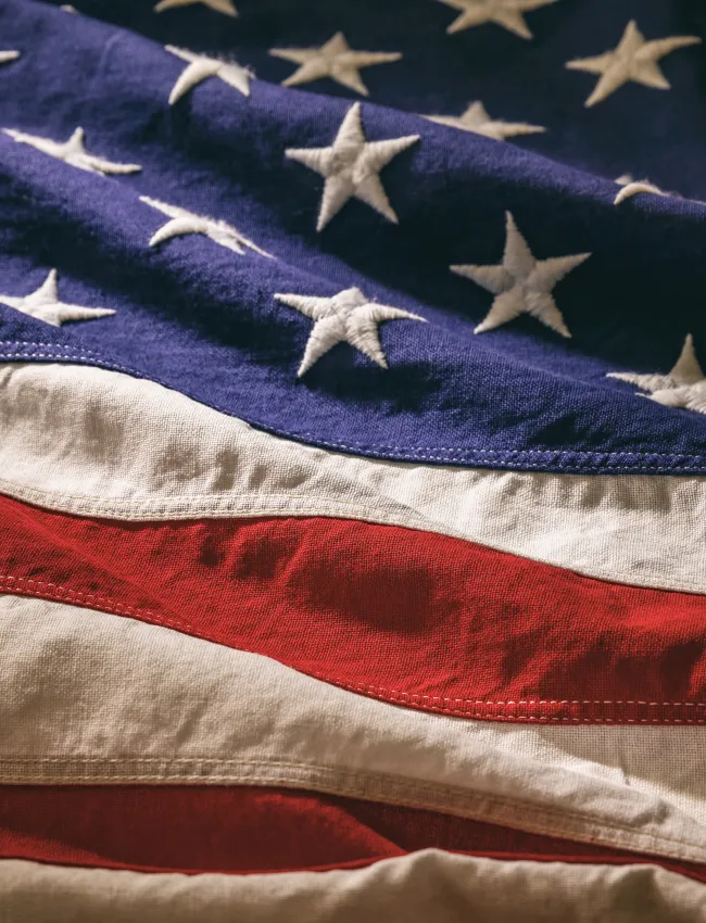 USA flag close up. US of America national holiday celebrate background.
