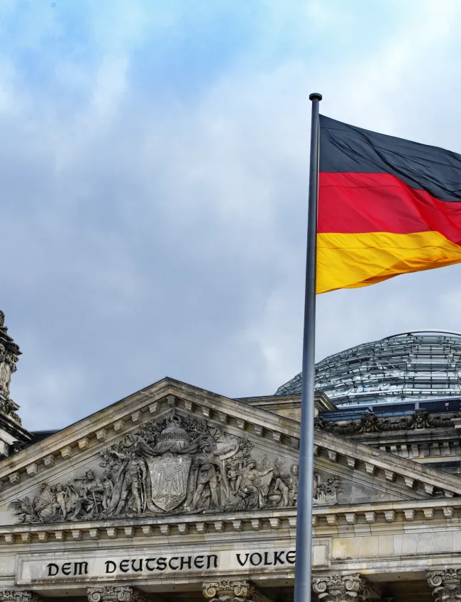 German flag floating in the wind