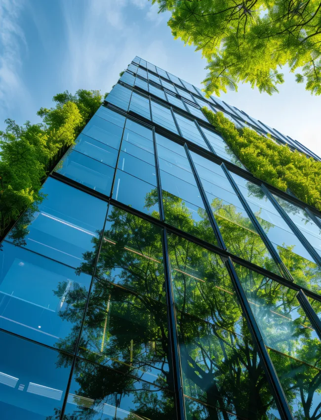 Modern Eco-Friendly Building with Vertical Gardens