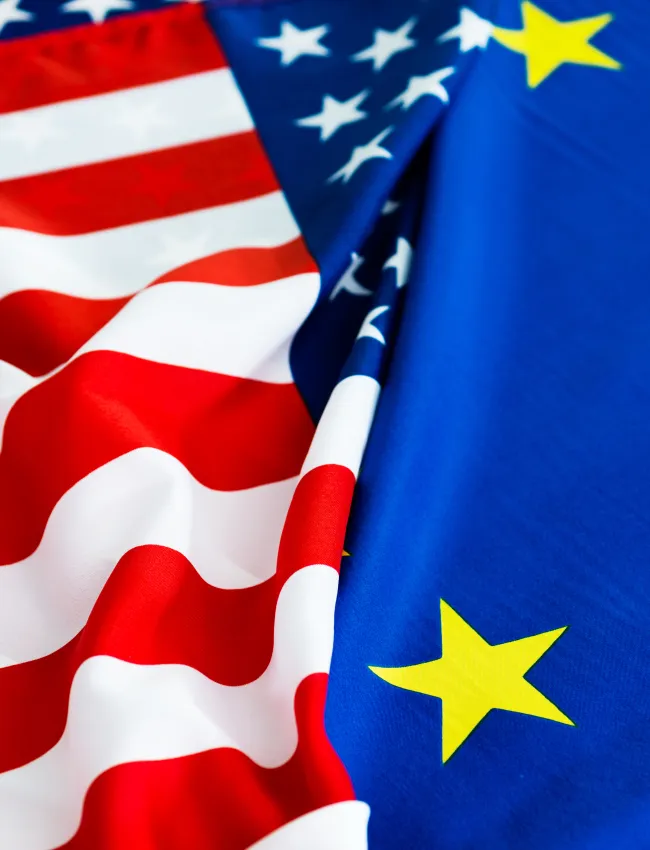 US and EU flags