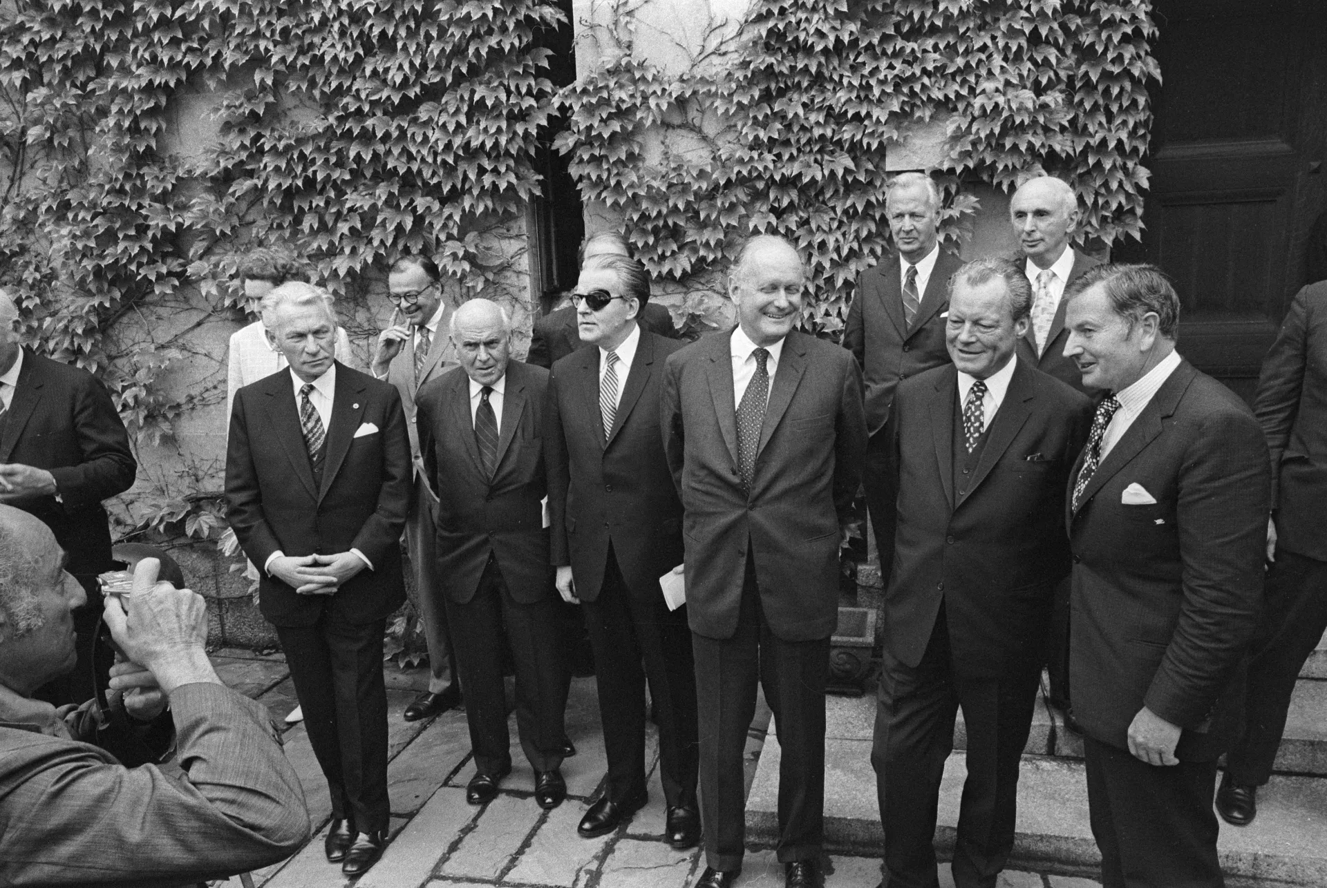 Willy Brandt at GMF founding at Harvard University in 1972