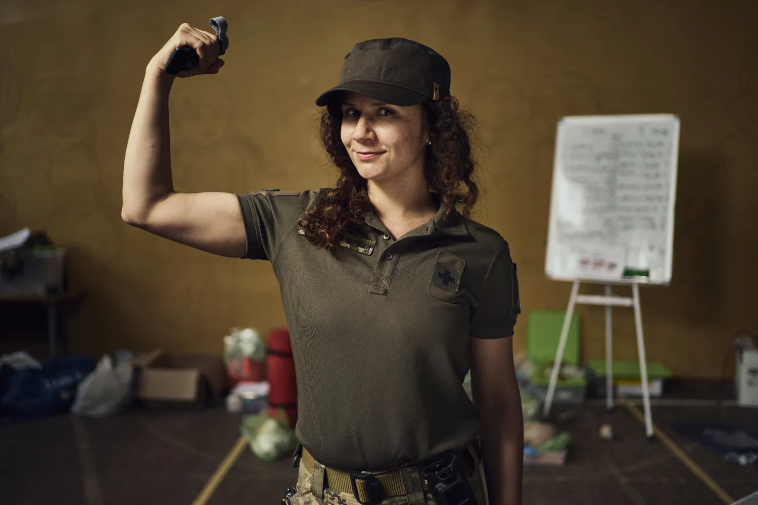 Portrait of Mila Makarova is a senior combat medic, Sivershyna, June 17, 2022